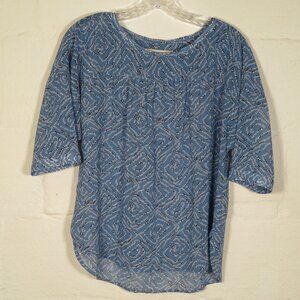 LOFT Blue & White Pattern Blouse SP